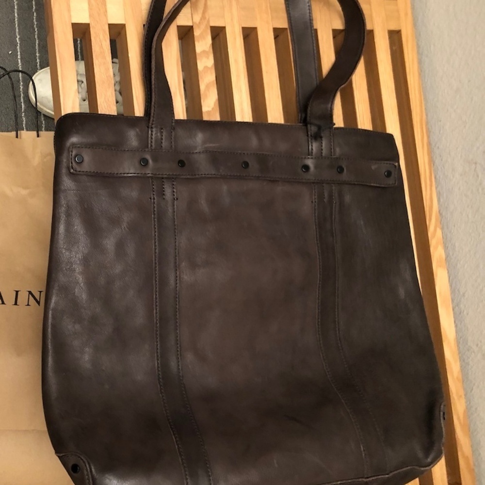 All Saints Brown Leather Tote Bag - Picture 7 of 8